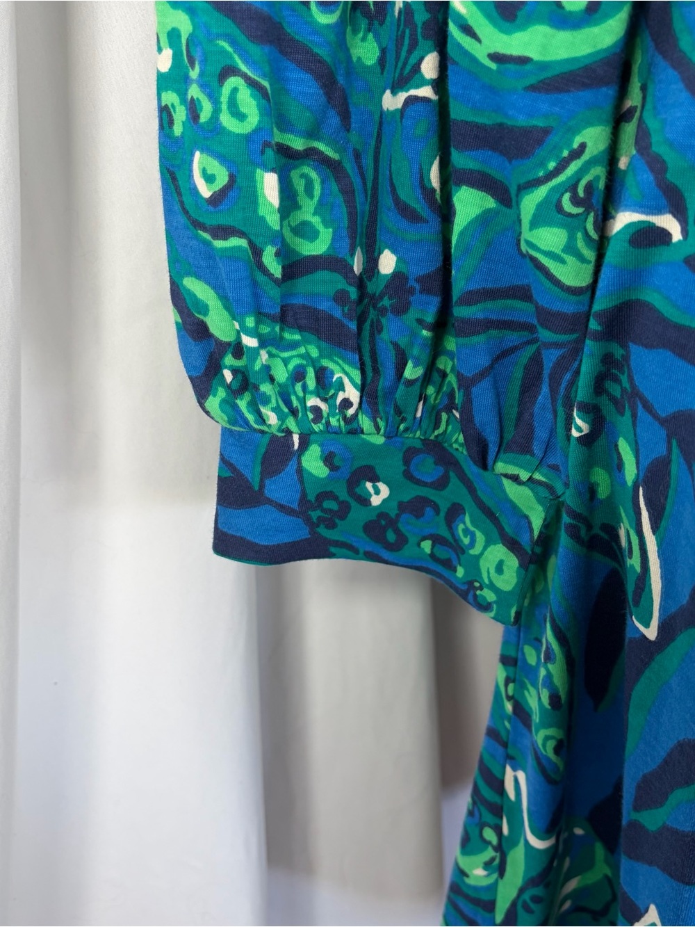 Lilly Pulitzer Elianna 3/4 sleeve Dress Indigo Breeze Shady Gators Blue/Green L - Picture 7 of 9
